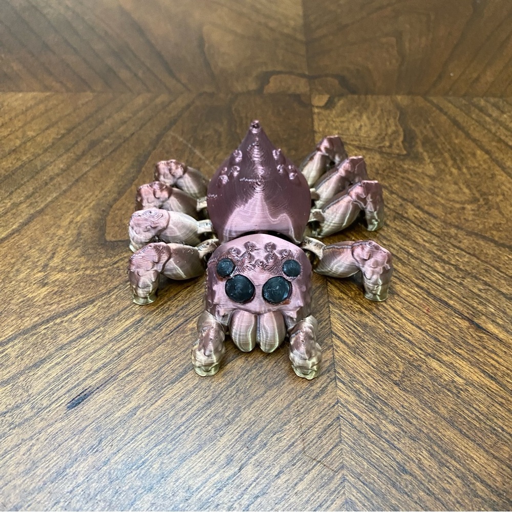 Articulated Jumping Spider, Flexi toy fidget, 3D Printed